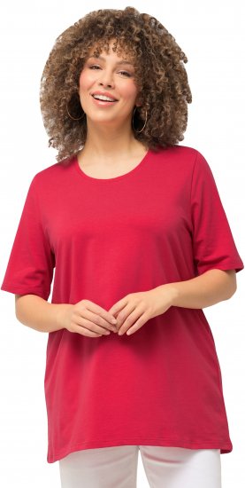 Ulla Popken Essential Round Neck Stretch Tee Dark Pink - T-paidat - 