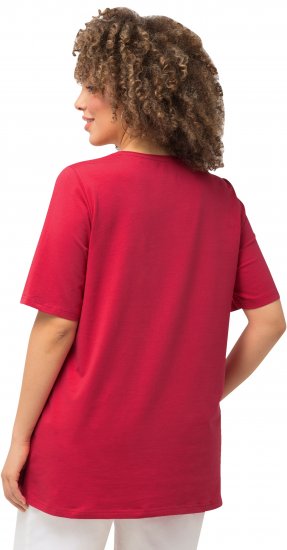 Ulla Popken Essential Round Neck Stretch Tee Dark Pink - T-paidat - 