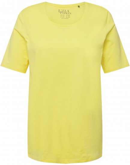 Ulla Popken Essential Round Neck Stretch Tee Lemon Yellow - T-paidat - 