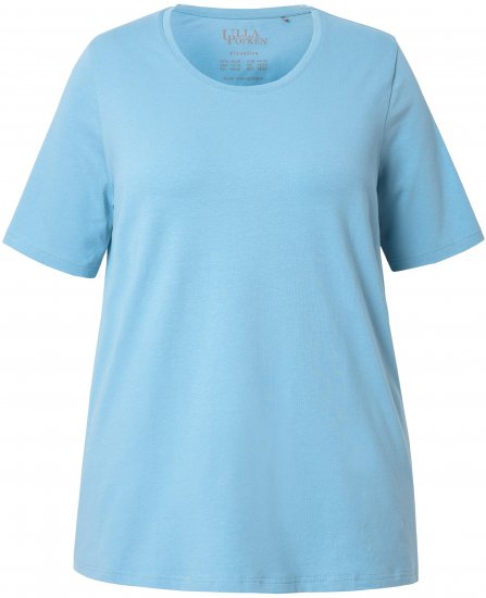 Ulla Popken Essential Round Neck Stretch Tee Light Teal - T-paidat - 
