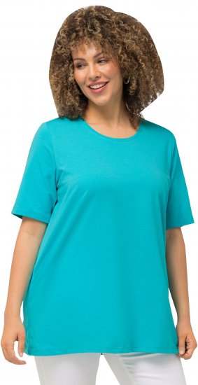 Ulla Popken Essential Round Neck Stretch Tee Deep Aqua - T-paidat - 