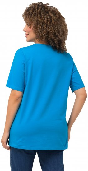 Ulla Popken Essential Round Neck Stretch Tee Sapphire Blue - T-paidat - 