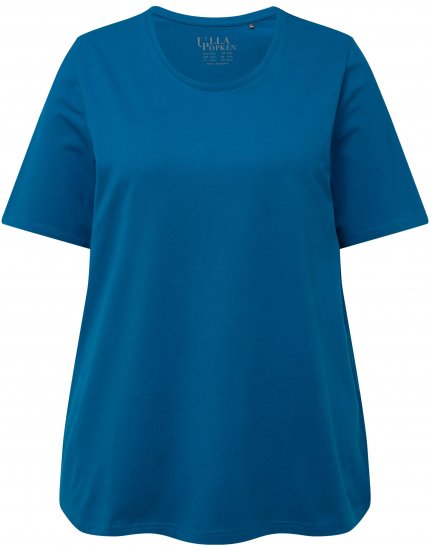 Ulla Popken Essential Round Neck Stretch Tee Medium Blue - T-paidat - 