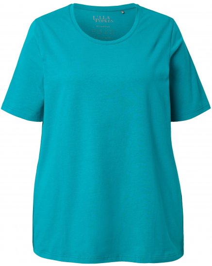 Ulla Popken Essential Round Neck Stretch Tee Teal - T-paidat - 