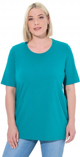 Ulla Popken Essential Round Neck Stretch Tee Teal - T-paidat - 