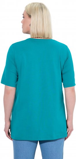 Ulla Popken Essential Round Neck Stretch Tee Teal - T-paidat - 