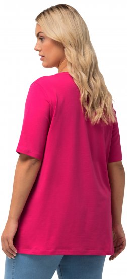 Ulla Popken Essential Round Neck Stretch Tee Fuchsia Pink - T-paidat - 