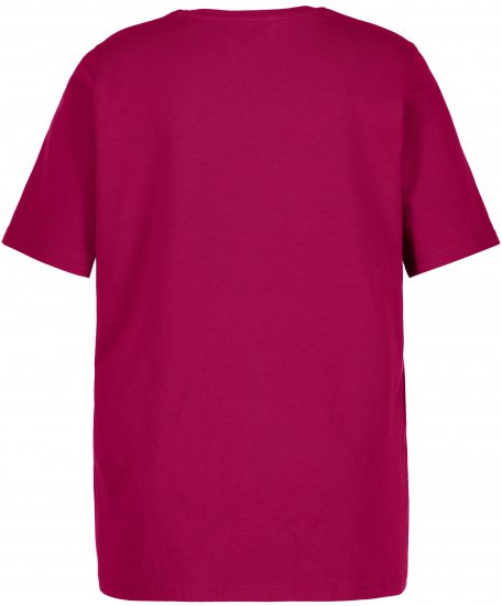 Ulla Popken Essential Round Neck Stretch Tee Magnolia Red - T-paidat - 