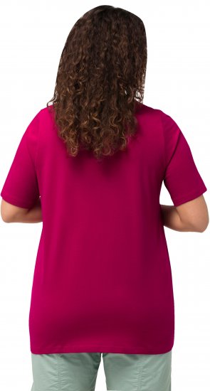 Ulla Popken Essential Round Neck Stretch Tee Magnolia Red - T-paidat - 