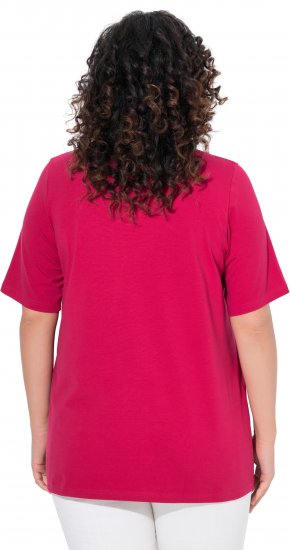 Ulla Popken Essential V-Neck Stretch Tee Dark Raspberry - T-paidat - 