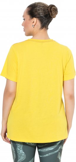 Ulla Popken Functional Antibacterial Finish V-Neck Short Sleeve Knit Top Sun Yellow - T-paidat - 
