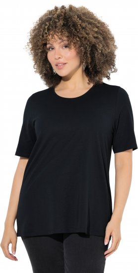 Ulla Popken Scoop Neck Short Sleeve Tee Black - T-paidat - 