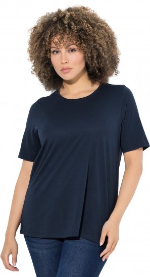 Ulla Popken Scoop Neck Short Sleeve Tee Navy - T-paidat - 