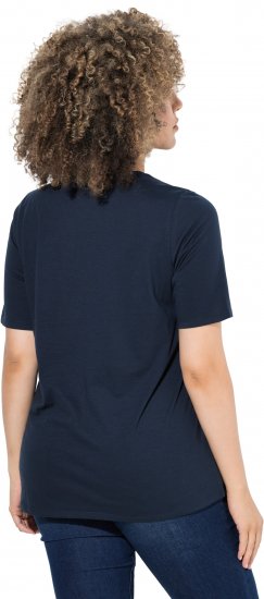 Ulla Popken Scoop Neck Short Sleeve Tee Navy - T-paidat - 