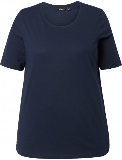 Ulla Popken Scoop Neck Short Sleeve Tee Navy - T-paidat - 