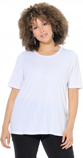 Ulla Popken Scoop Neck Short Sleeve Tee White - T-paidat - 