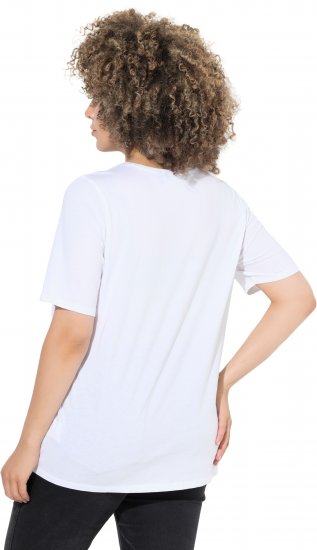 Ulla Popken Scoop Neck Short Sleeve Tee White - T-paidat - 