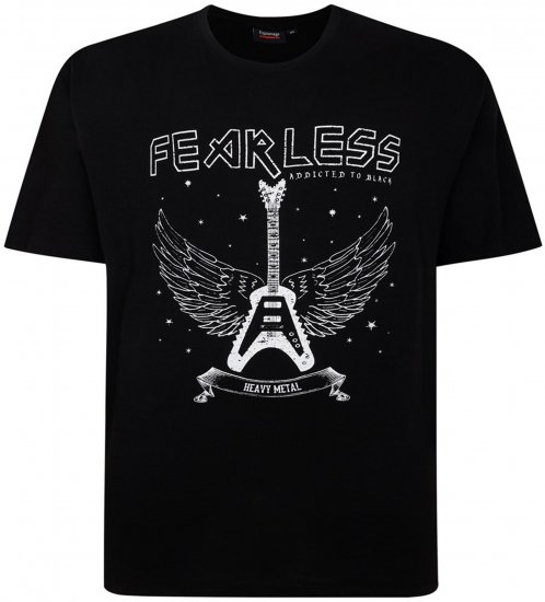 Espionage T426 Fearless Printed T-Shirt Black - T-paidat - Isot T-paidat 2XL – 14XL
