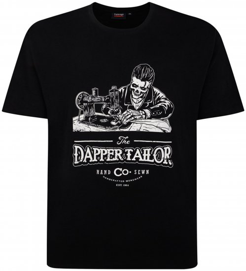 Espionage T426 Dapper Tailor Printed T-Shirt Black - Isojen miesten t-paidat painatuksella - Isojen miesten t-paidat painatuksella