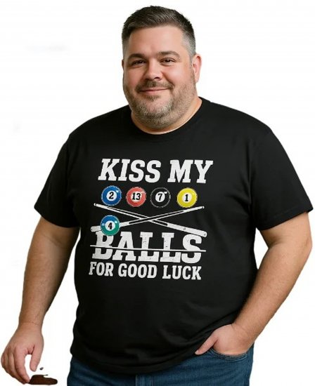 Espionage T436 Good Luck Kiss Printed T-Shirt Black - T-paidat - Isot T-paidat 2XL – 14XL