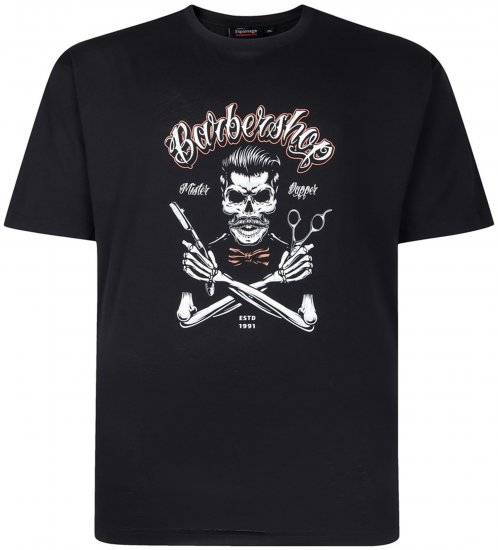 Espionage T437 Barbers Shop Printed T-Shirt Black - T-paidat - Isot T-paidat 2XL – 14XL