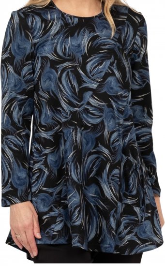 Scandinavian Caramel Swirls Tunic Blue - Painetut T-paidat naisille - 