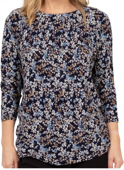 Scandinavian Caramel Tiny Flower Petals Blouse Light Blue - Painetut T-paidat naisille - 