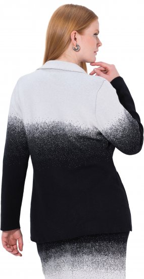Ulla Popken Liukuvärjätty Neulebleiseri Musta/Valkoinen - Bleiserit - 