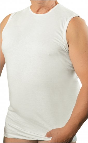 20 Nodi 1004 Sleeveless Crew Neck Shirt in Combed Cotton Jersey White - Aluspaidat - Aluspaidat plus-koossa