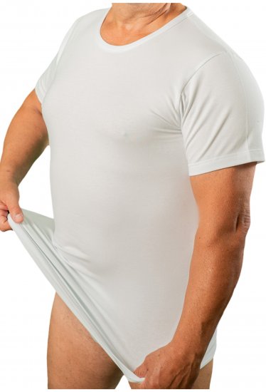20 Nodi 9002 Short Sleeve Crew Neck in Stretch Cotton White - Aluspaidat - 