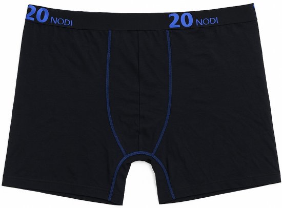 20 Nodi Stretch Cotton Boxer with Medium Leg Black - Alusvaatteet & uimavaatteet - Miesten Isot alusvaatteet 