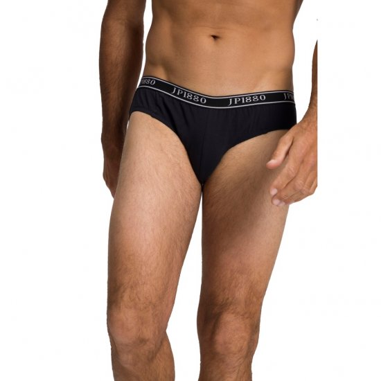 JP1880 Briefs Stretch Cotton 2-Pack Black - Alusvaatteet & uimavaatteet - Miesten Isot alusvaatteet 