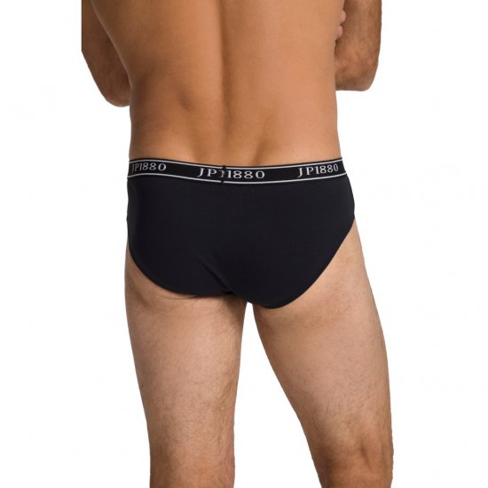 JP1880 Briefs Stretch Cotton 2-Pack Black - Alusvaatteet & uimavaatteet - Miesten Isot alusvaatteet 
