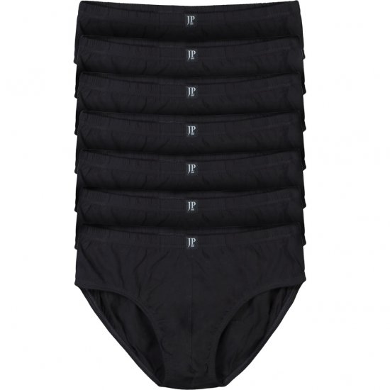 JP1880 Briefs OEKO-TEX 7-Pack Black - Alusvaatteet & uimavaatteet - Miesten Isot alusvaatteet 