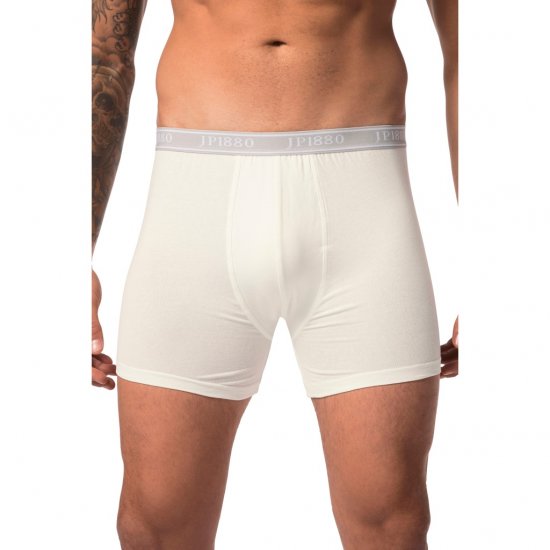 JP1880 Boxershorts Flexnamic OEKO-TEX Mid 2-Pack Grey/Off-White - Alusvaatteet & uimavaatteet - Miesten Isot alusvaatteet 