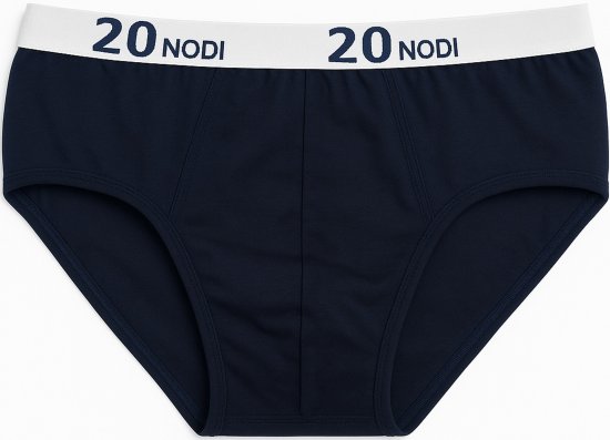 20 Nodi Stretch Cotton Briefs with Medium Side Cut Blue - Alusvaatteet & uimavaatteet - Miesten Isot alusvaatteet 
