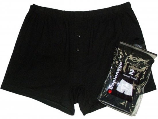 Espionage U001 2-Pack Boxershorts Black/White - Bokserit - Miesten Bokserit Isot Koot