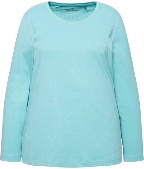 Ulla Popken Basic Round Neck Long Sleeve Slim Fit Cotton Tee Mint - T-paidat - 