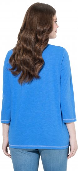 Ulla Popken Make It Amazing 3/4 Sleeve Graphic Tee Pacific Blue - Painetut T-paidat naisille - 