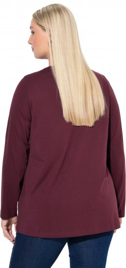 Ulla Popken Fawn Long Sleeve Graphic Tee Plum - Painetut T-paidat naisille - 