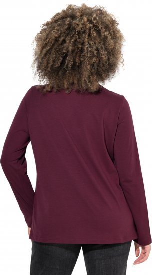 Ulla Popken Holiday Long Sleeve Graphic Tee Plum - Painetut T-paidat naisille - 