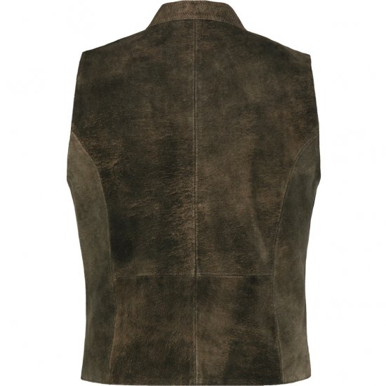 jP1880 Finest Goat Suede Traditional Vest Dark Brown - Trachten & Oktoberfest - Oktoberfest-asut isoissa kooissa (Trachten)