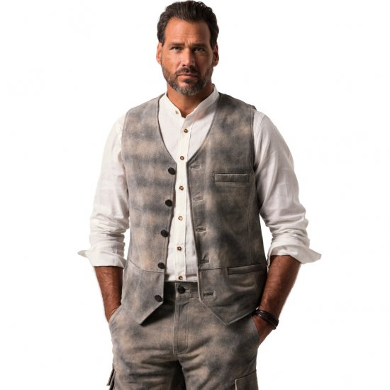 JP1880 Vest Traditional Cowhide Graphite Grey - Trachten & Oktoberfest - Oktoberfest-asut isoissa kooissa (Trachten)