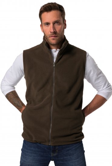 JP1880 Fleece Vest Stand-up Collar Brown - Takit - Miesten Takit, isot koot – 2XL – 12XL