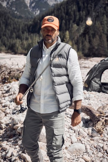 JP1880 Quilted Vest Outdoor Stand-up Collar Grey - Takit - Miesten Takit, isot koot – 2XL – 12XL