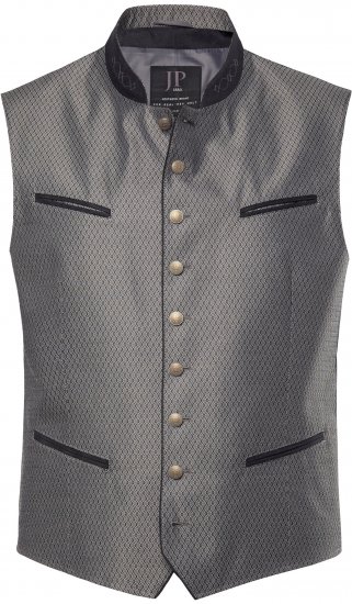 JP1880 Vest Traditional With Embroidery Silver - Trachten & Oktoberfest - Oktoberfest-asut isoissa kooissa (Trachten)