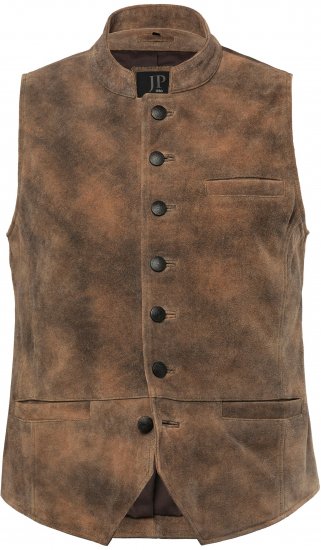 JP1880 Vest Traditional Cowhide Brown - Isot Vaatteet - Miesten vaatteet isot koot