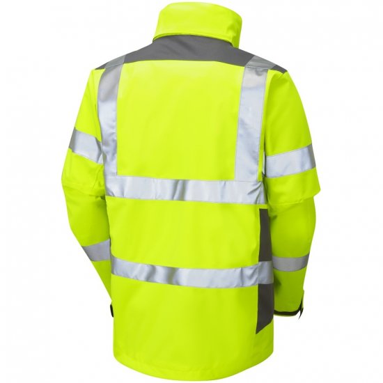 Leo Exmoor Ecoviz 10K Performance+ Breathable Jacket Hi-Vis Yellow - Työvaatteet - Miesten Työvaatteet Isot Koot - 2XL-10XL