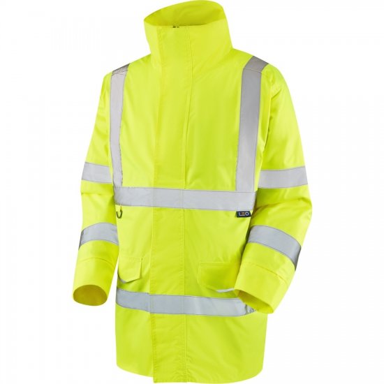 Leo Tawstock EcoViz 4K Baffle Lined Anorak Hi-Vis Yellow - Työvaatteet - Miesten Työvaatteet Isot Koot - 2XL-10XL