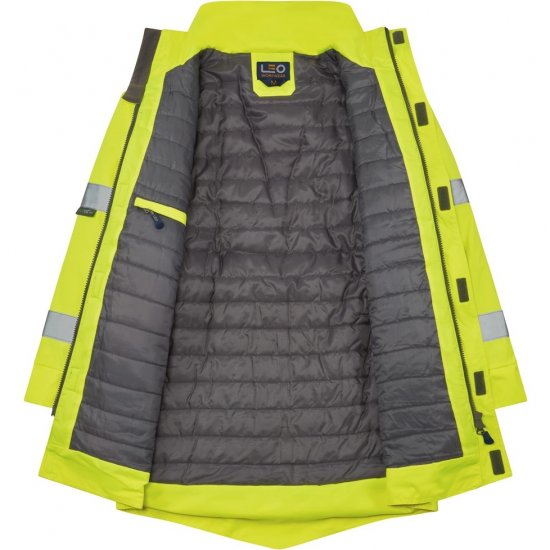 Leo Tawstock EcoViz 4K Baffle Lined Anorak Hi-Vis Yellow - Työvaatteet - Miesten Työvaatteet Isot Koot - 2XL-10XL